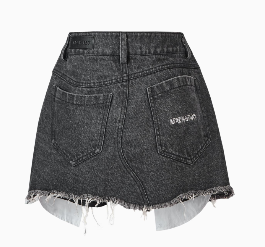 13DE MARZO Bear Curved Denim Dress - 13DE MARZO