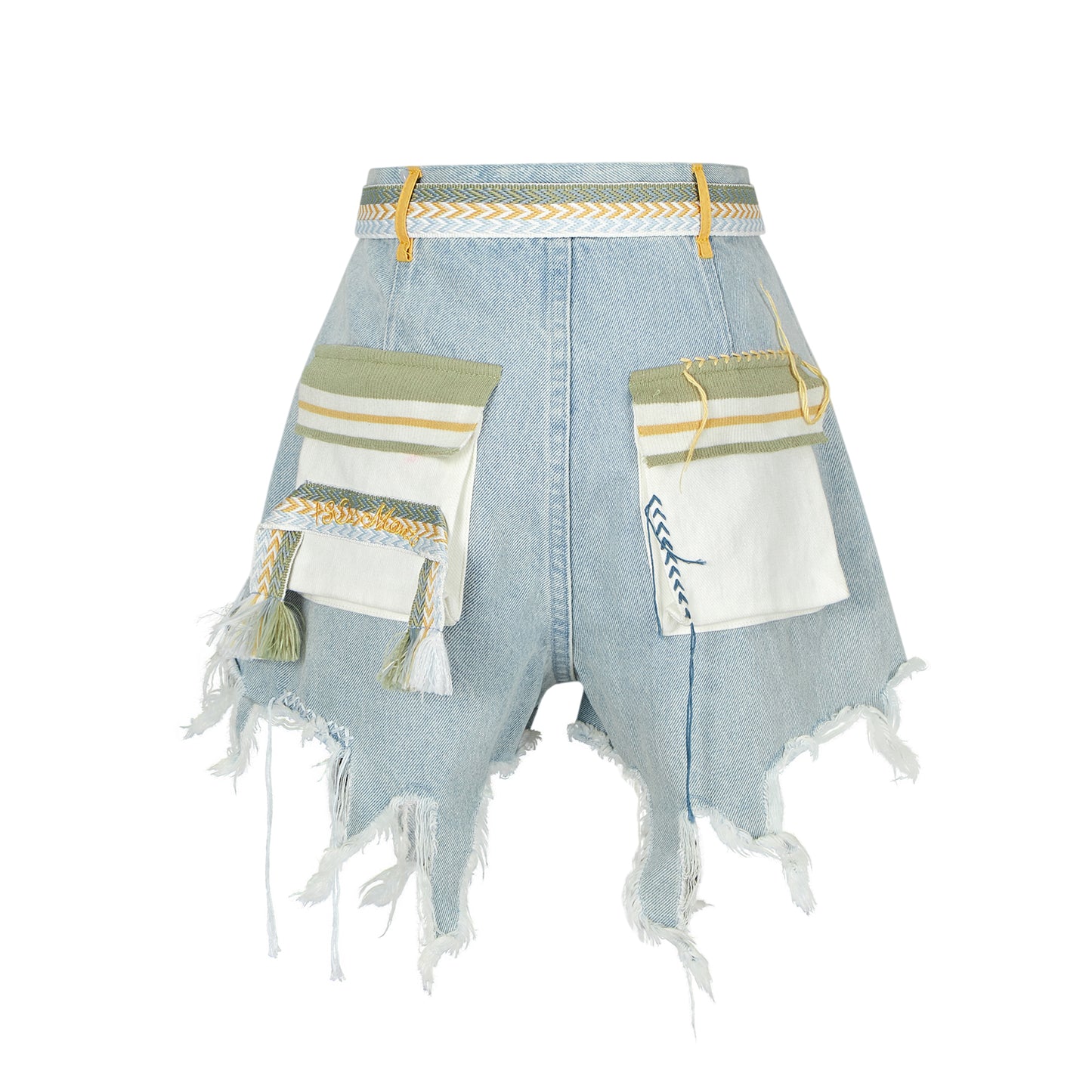 13DE MARZO Bear Deconstruct Denim Shorts - 13DE MARZO