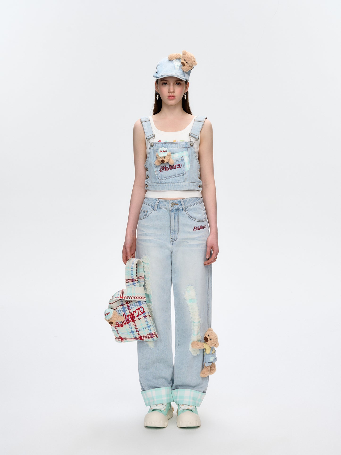 13DE MARZO Plaid Distressed Cap - 13DE MARZO