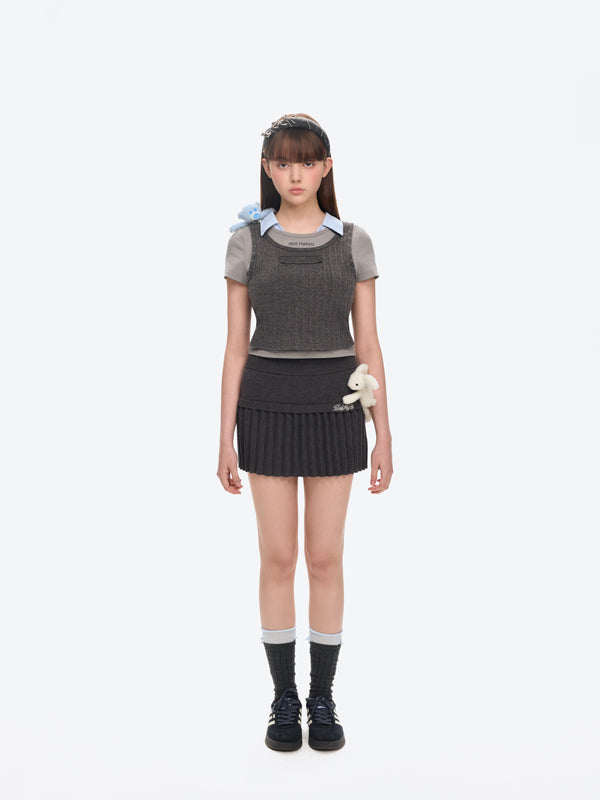 13DE MARZO Doozoo Knitted Pleated Skirt - 13DE MARZO