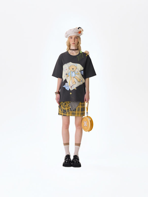 13DE MARZO Tailor Bear Printing T-shirt - 13DE MARZO