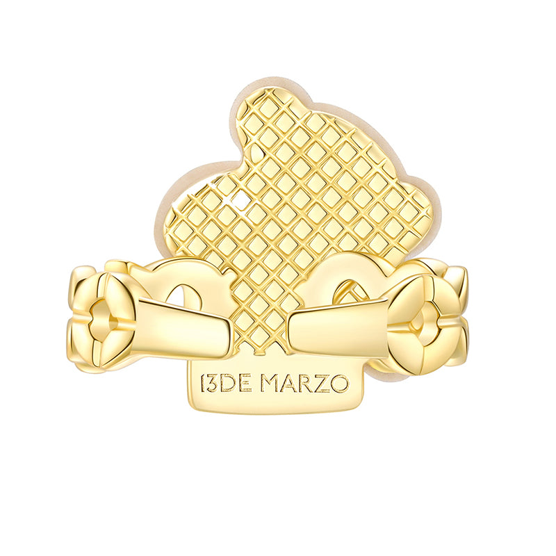 13DE MARZO Hope You Get Rich Mahjong Bear Ring - 13DE MARZO