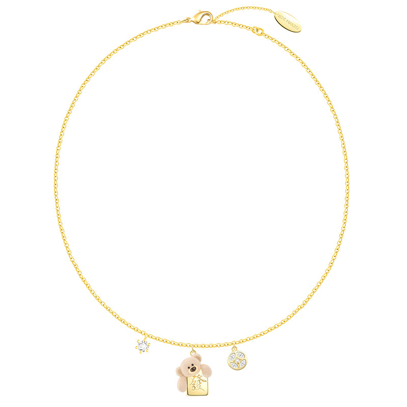 13DE MARZO Hope You Get Rich Mahjong Bear Necklace - 13DE MARZO