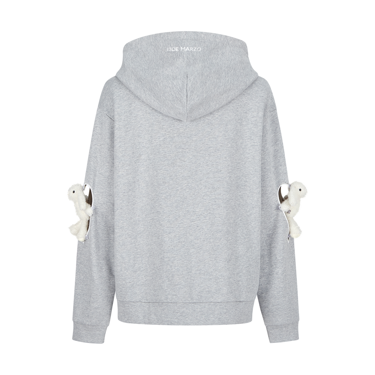 13DE MARZO Doozoo Hollow Heart Zip Hoodie - 13DE MARZO