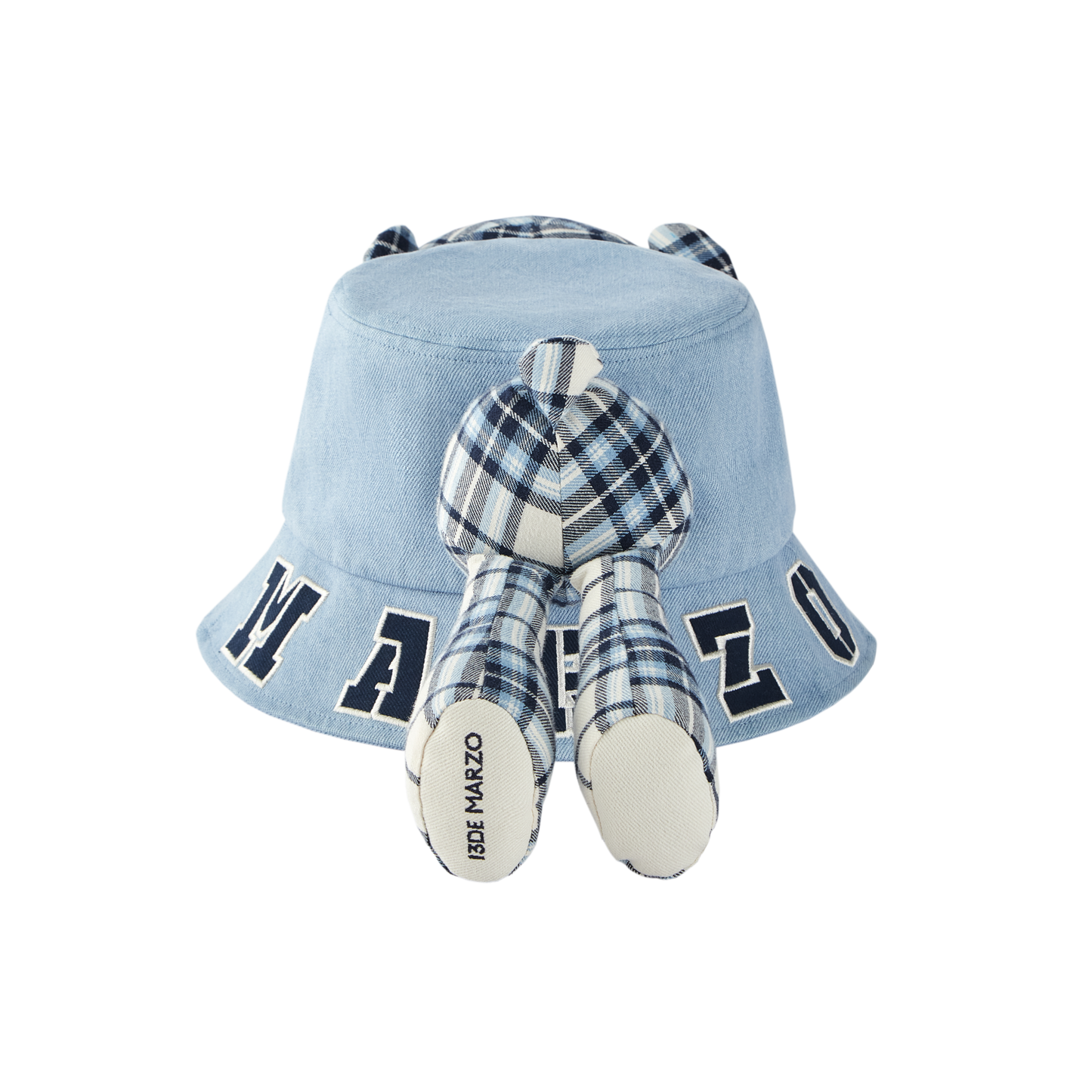 13DE MARZO Bear In Wormhole Denim Bucket Hat - 13DE MARZO