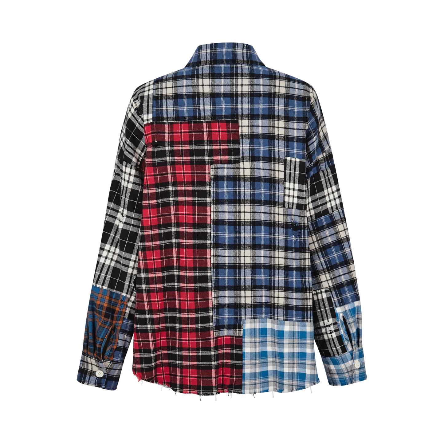 13DE MARZO Bear Broken Plaid Patch Shirt - 13DE MARZO