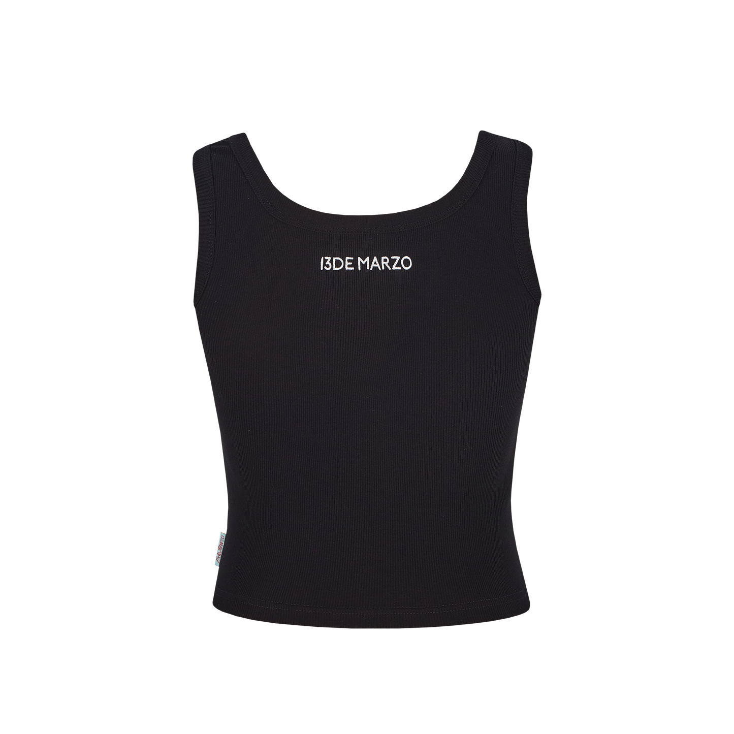 13DE MARZO Embroidered Colour-block Letter Tank - 13DE MARZO