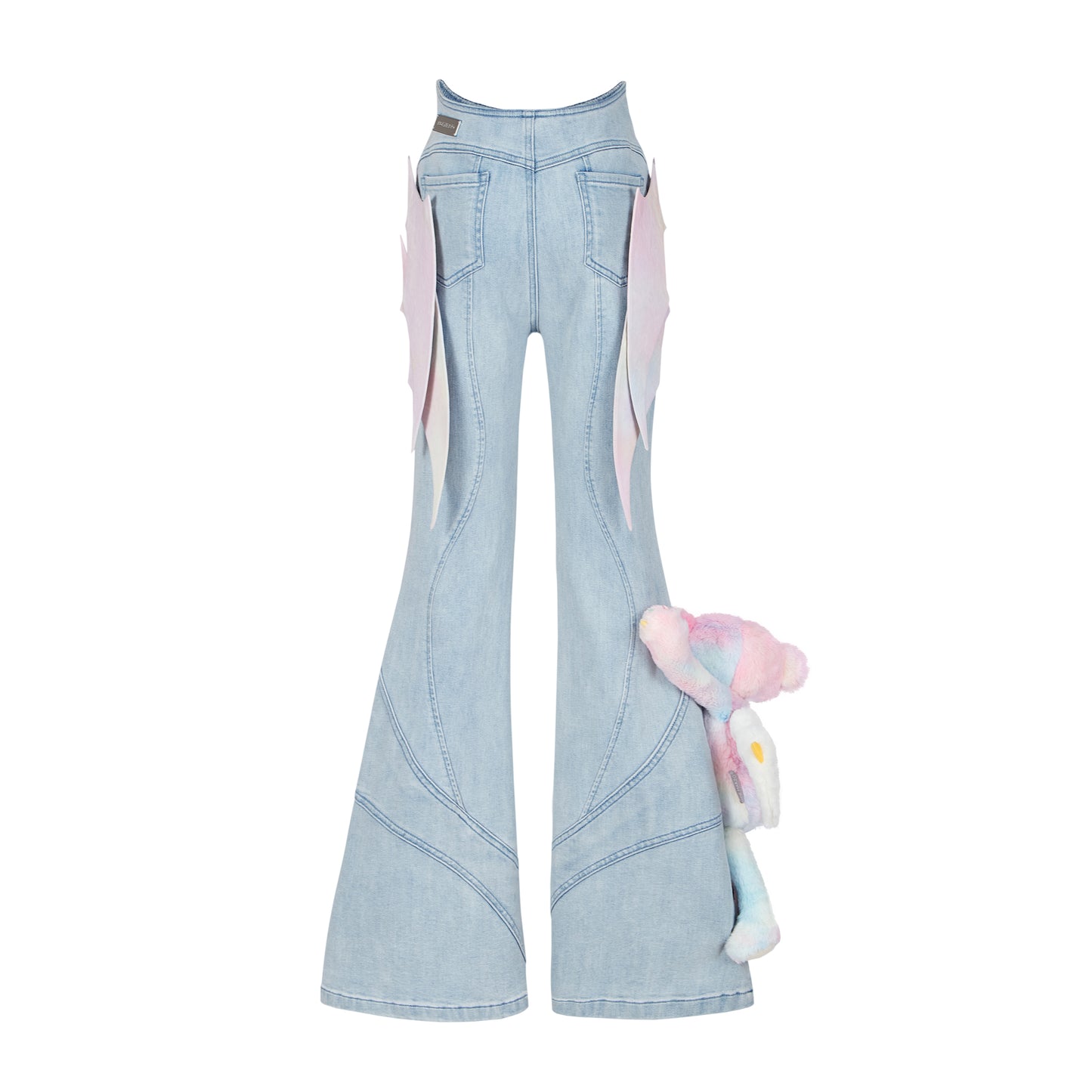 13DE MARZO Crystal Erosion Bear Jeans - 13DE MARZO