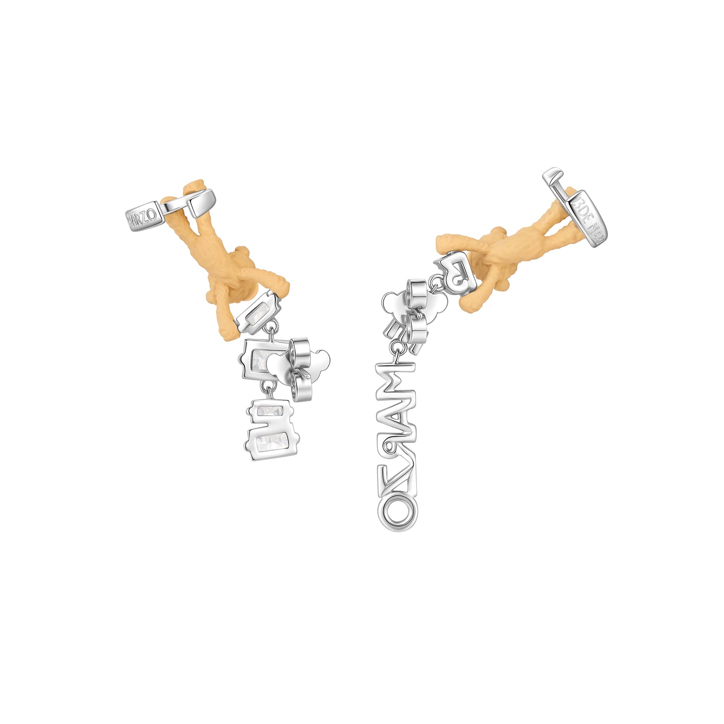 13DE MARZO Bear Zircon Unshaped Ear Stud - 13DE MARZO