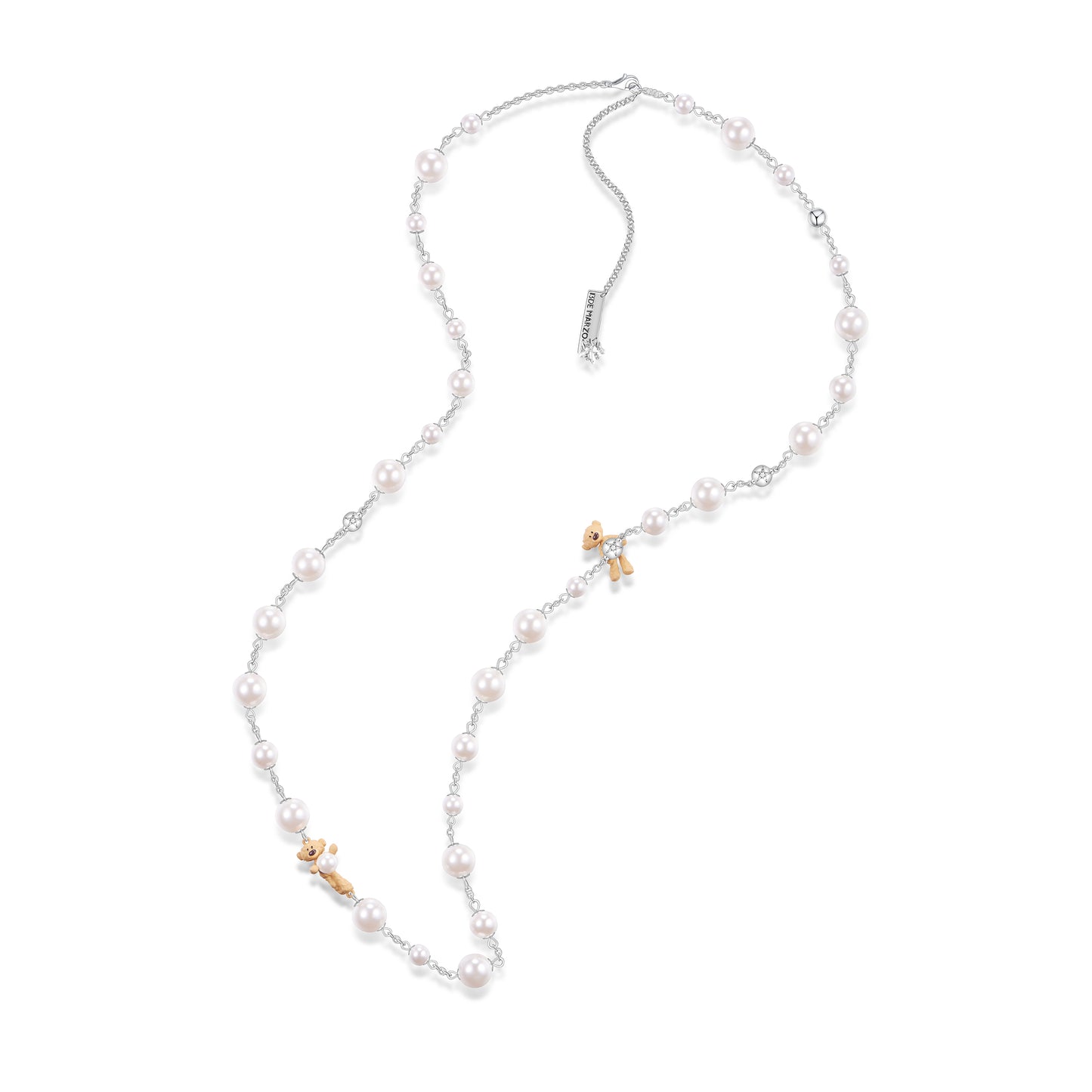 13DE MARZO Bear Hugging Pearl Necklace - 13DE MARZO
