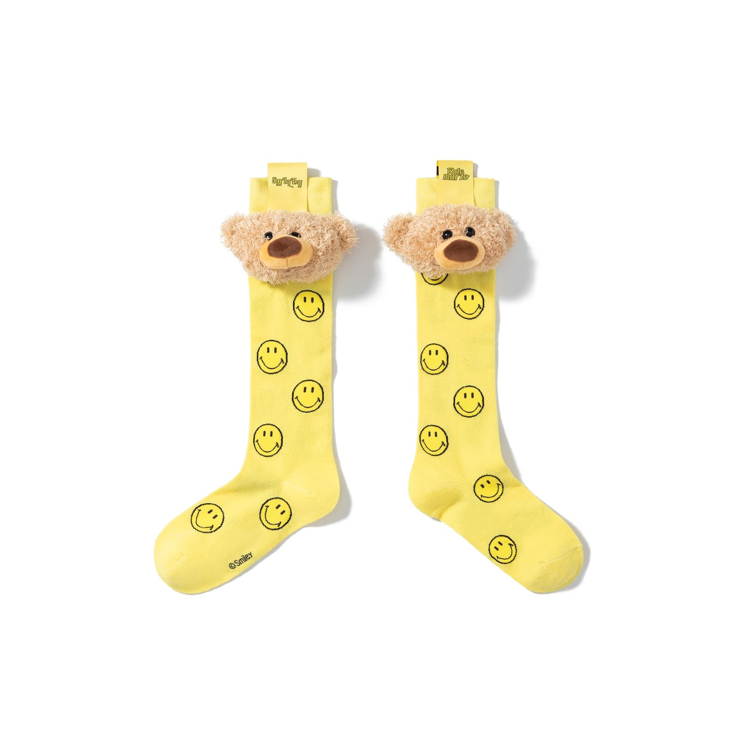 13DE MARZO Allover Smiley Palda Bear Head Socks - 13DE MARZO