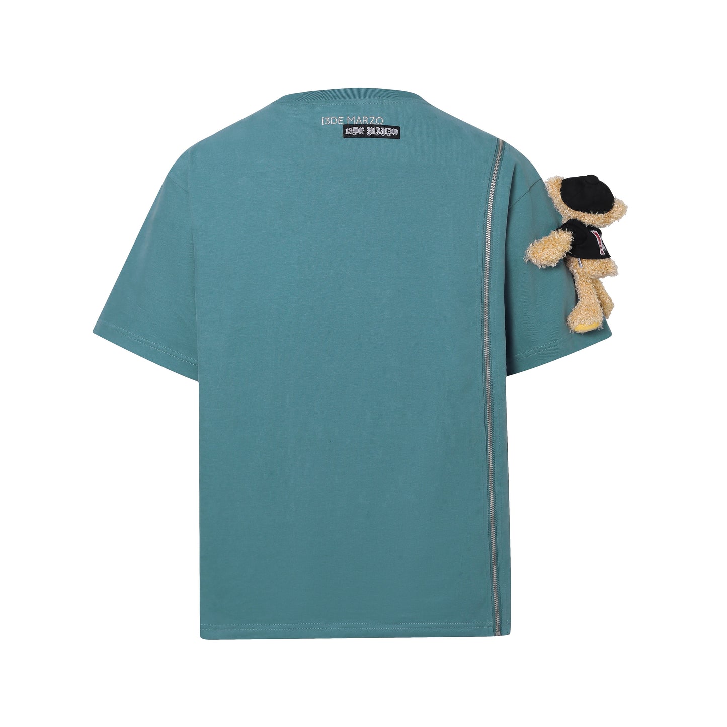 13DE MARZO Clipping Logo Bear Zipper T-shirt - 13DE MARZO