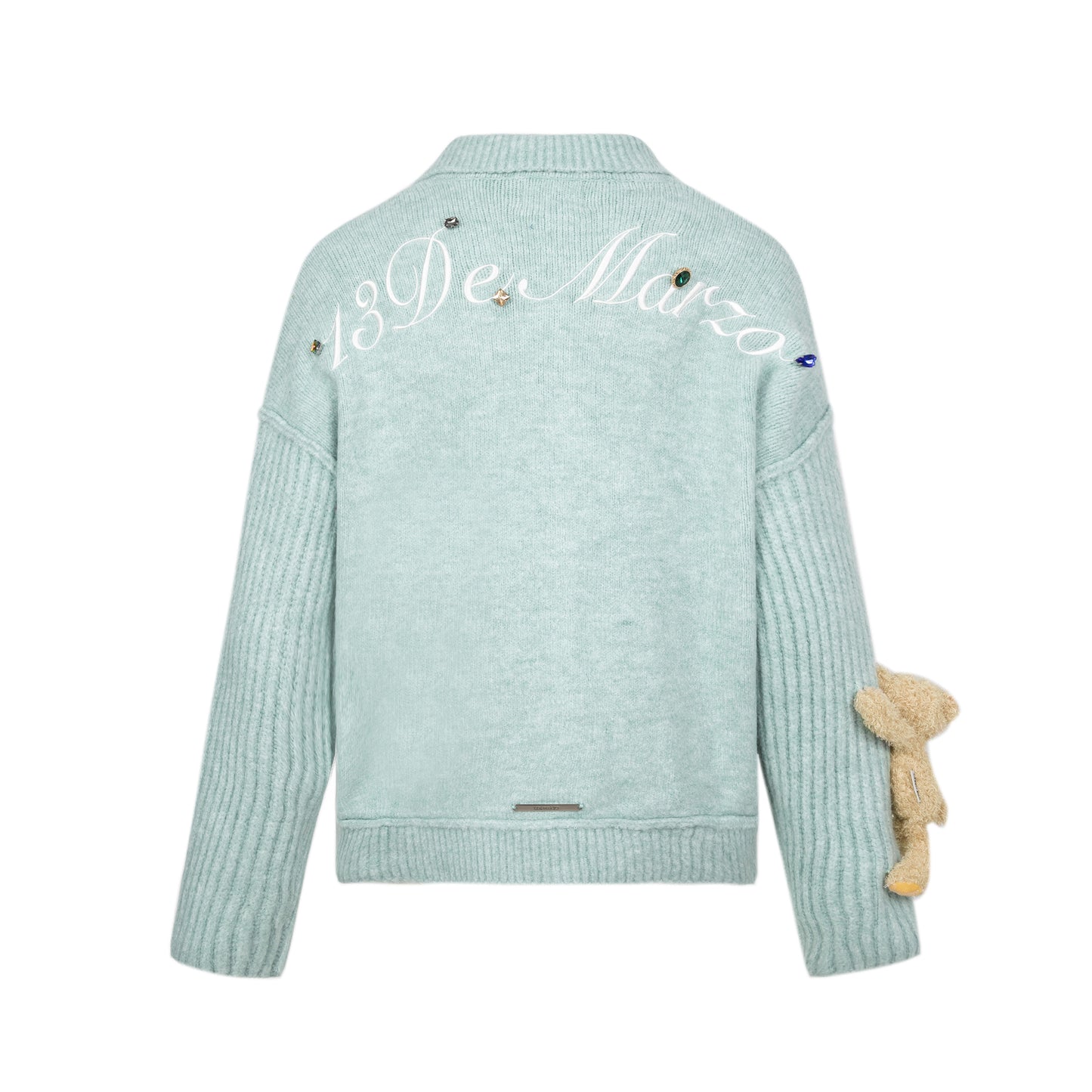 13DE MARZO Bear Colored Gemstone Cardigan - 13DE MARZO