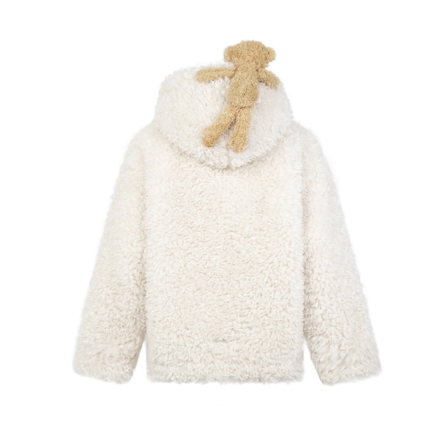 13DE MARZO Bear Fuzzy Hoodie Coat - 13DE MARZO