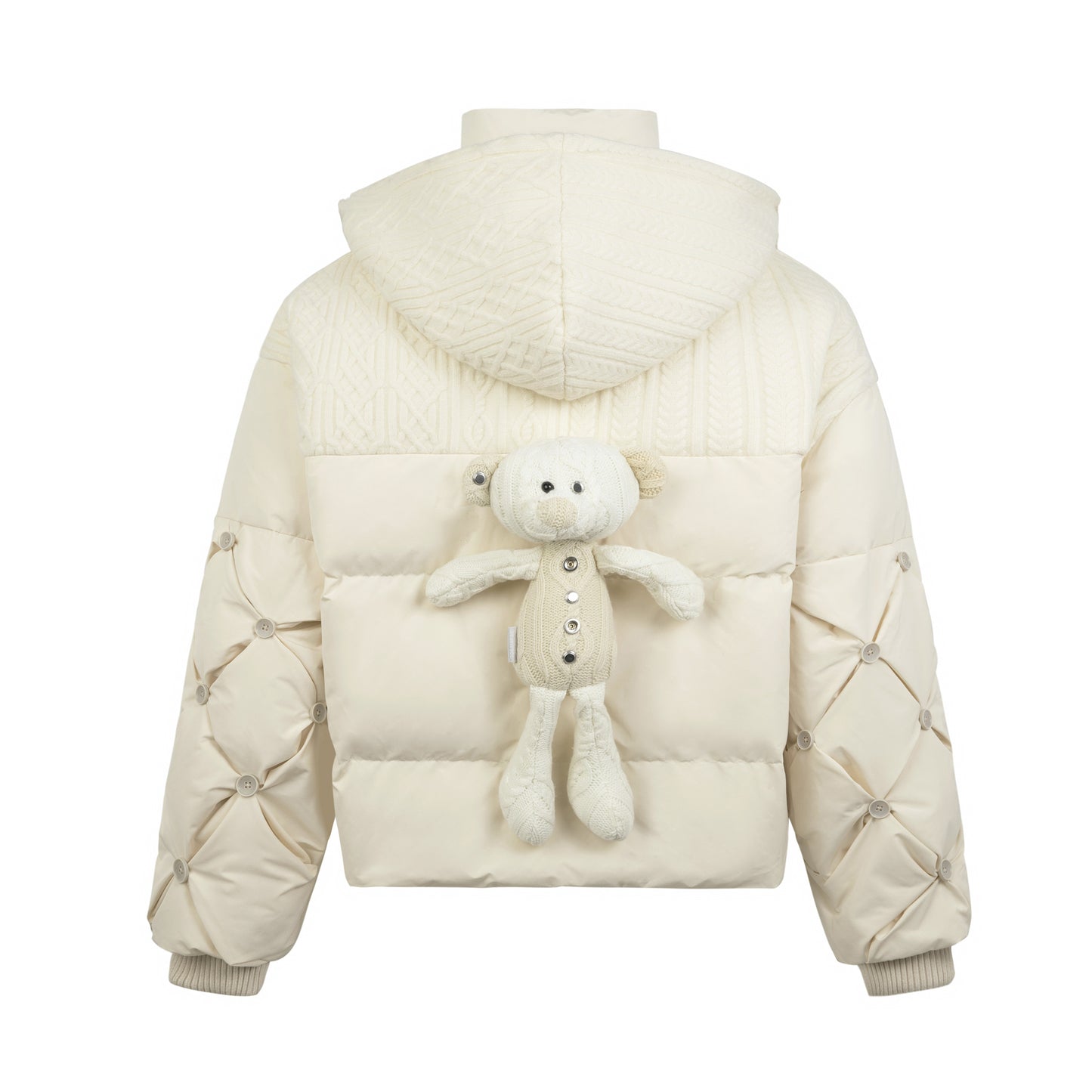 13DE MARZO Bear Knit Patch Down Jacket - 13DE MARZO