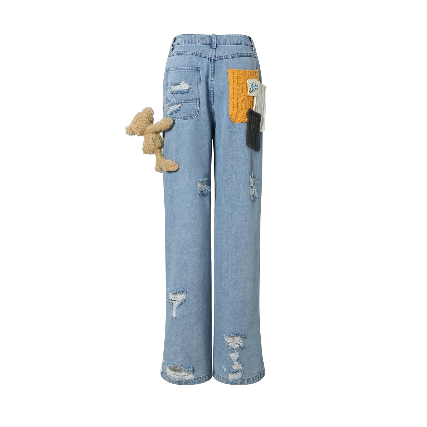 13DE MARZO Bear Yarn Matched Jeans - 13DE MARZO