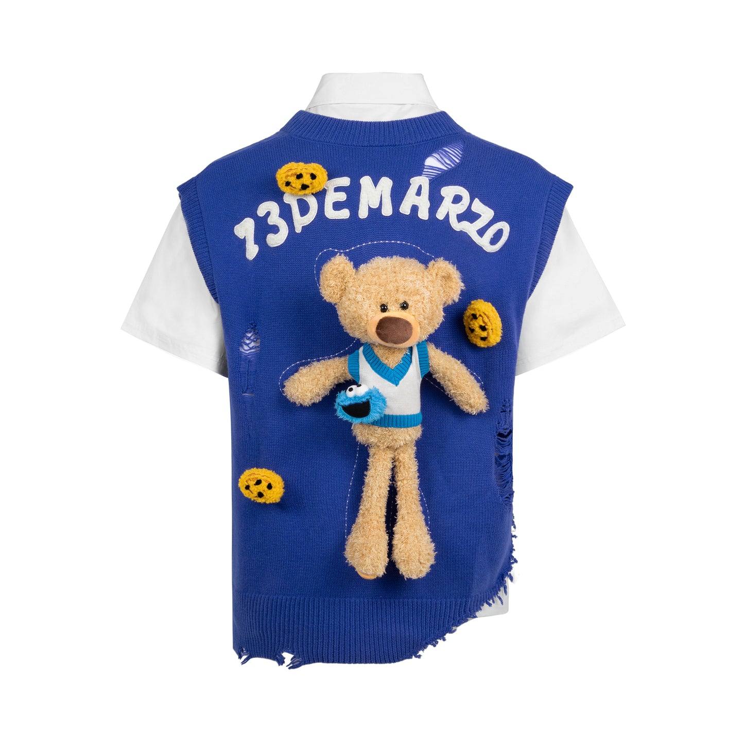 13DE MARZO Cookie Monster Knit Vest With T-shirt - 13DE MARZO