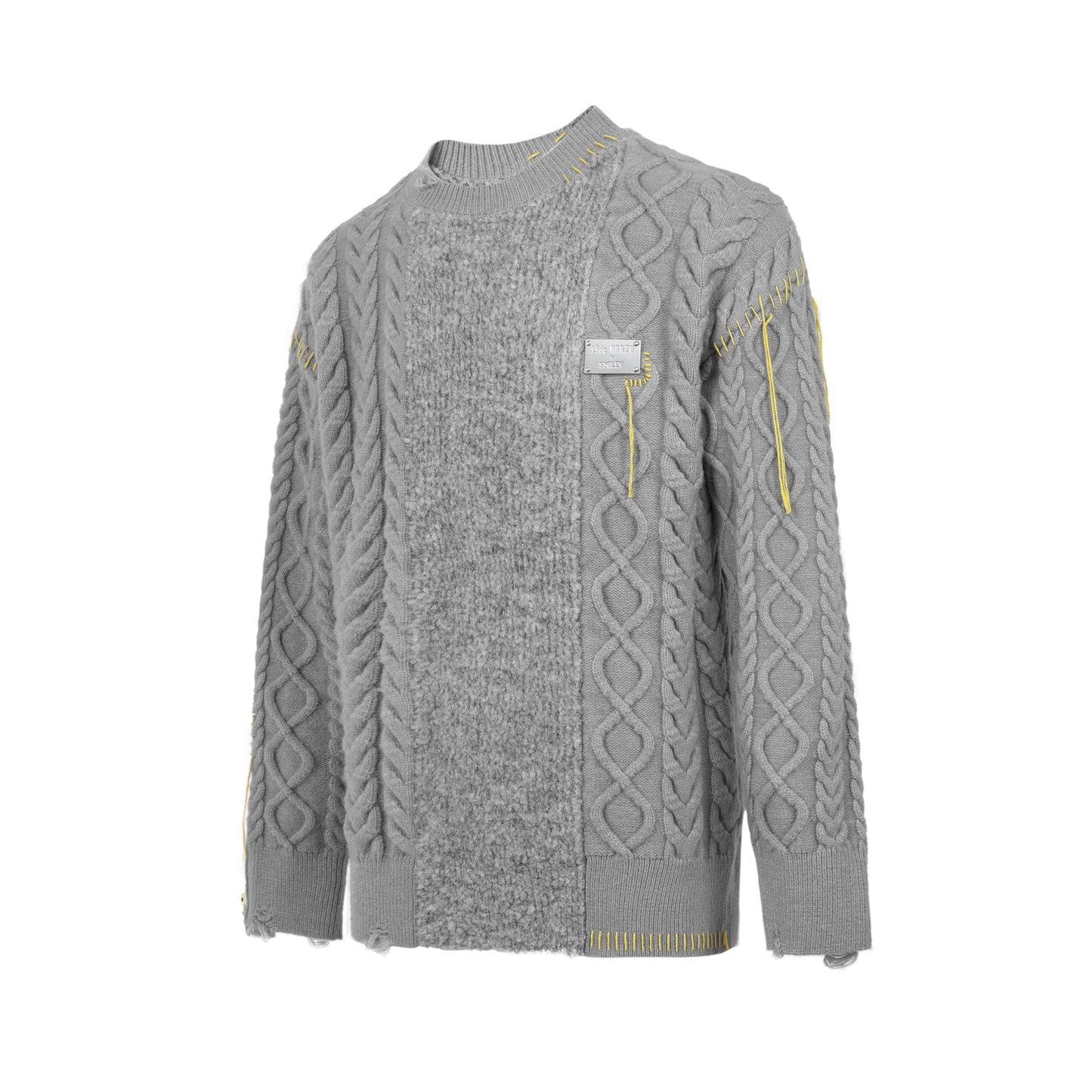 13DE MARZO Bear Sleeve Zip Knit Sweater - 13DE MARZO