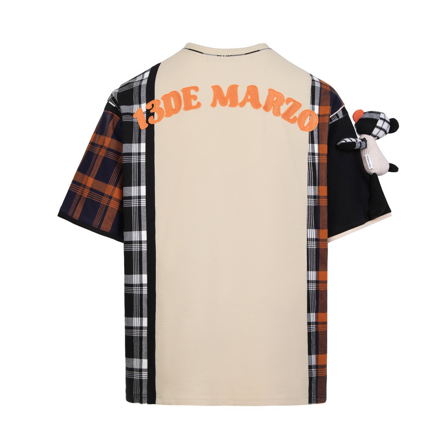 13DE MARZO Vintage Plaid Patch T-shirt - 13DE MARZO
