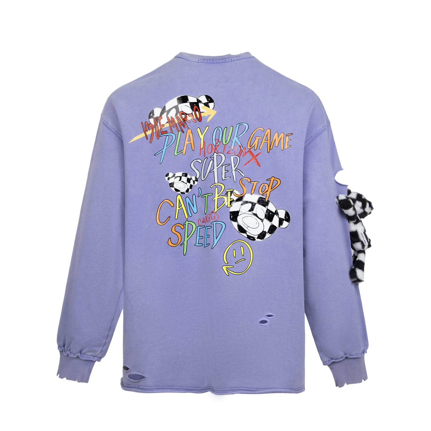 13DE MARZO Racing Graffiti Bear Washed Sweater - 13DE MARZO