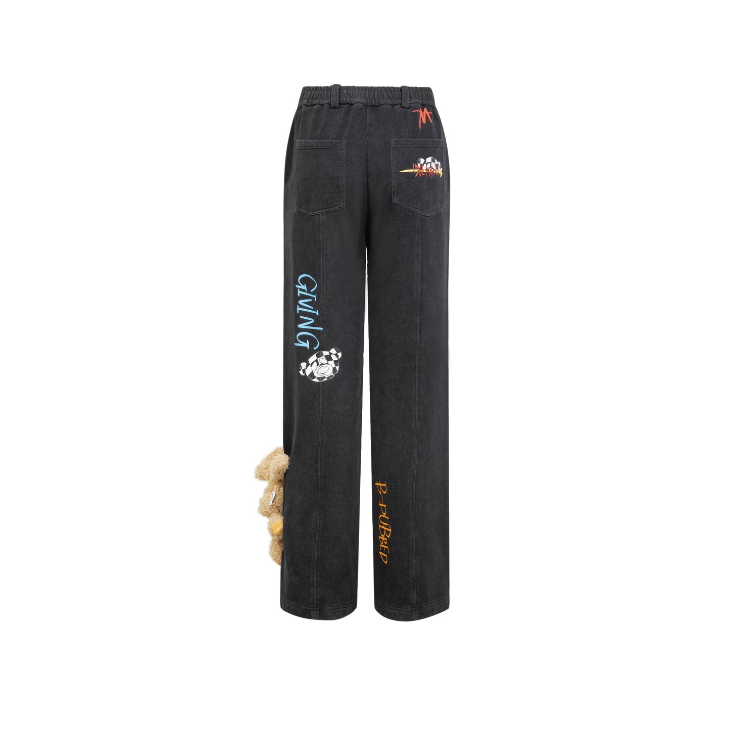 13DE MARZO Street Graffiti Slang Bear Sweatpants - 13DE MARZO