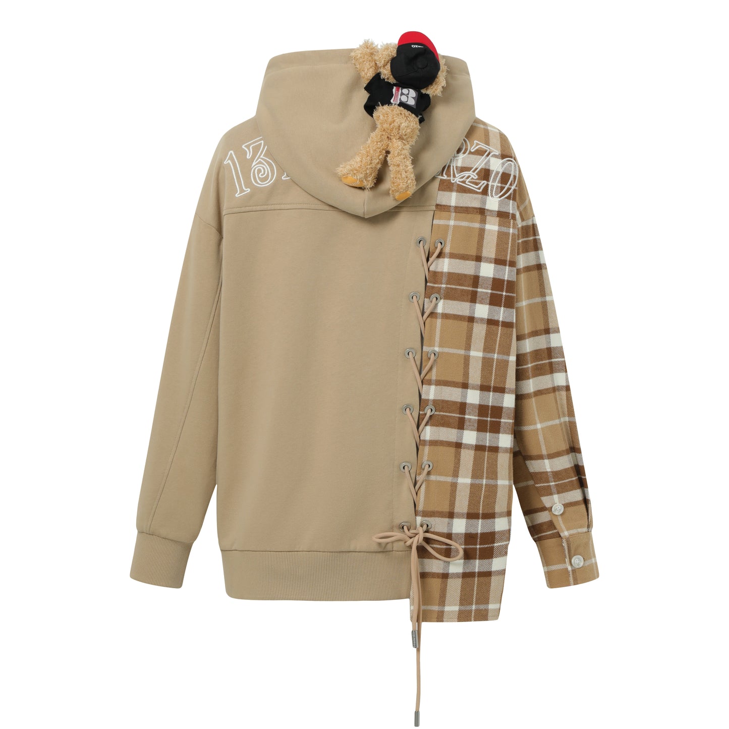 13DE MARZO Clipping Logo Plaid Zip Hoodie - 13DE MARZO