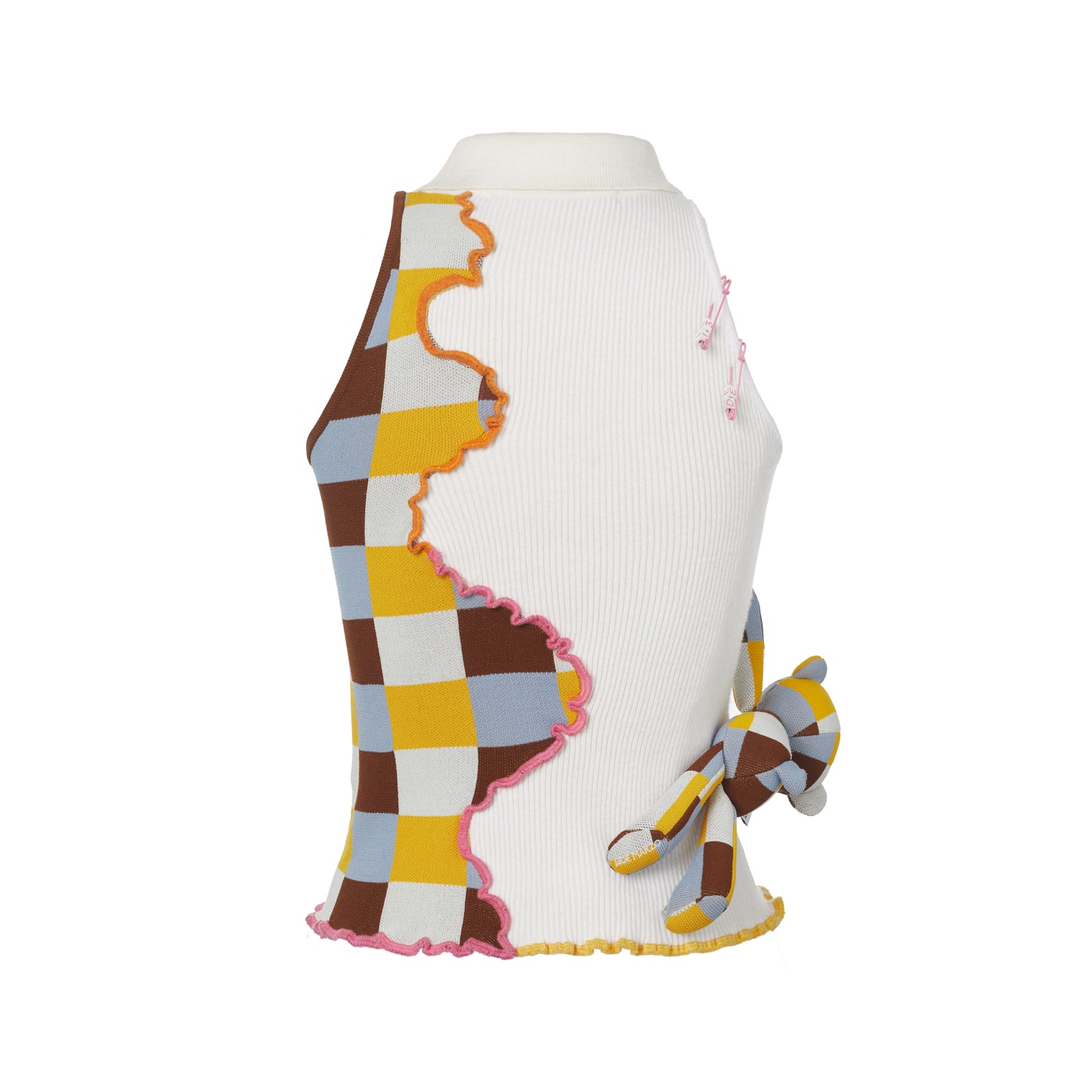 13DE MARZO Hemming Plaid Match Knit Vest - 13DE MARZO