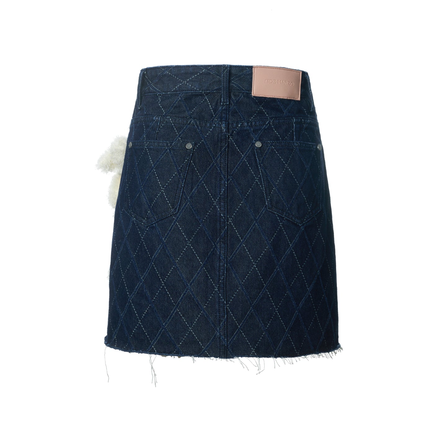 13DE MARZO Bear Diamond Check Denim Skirt - 13DE MARZO