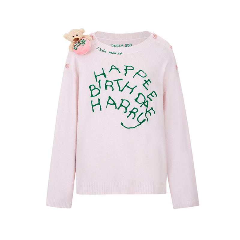 Harry Potter × 13DE MARZO Rubeus Hagrid Birthday Cake Sweater - 13DE MARZO