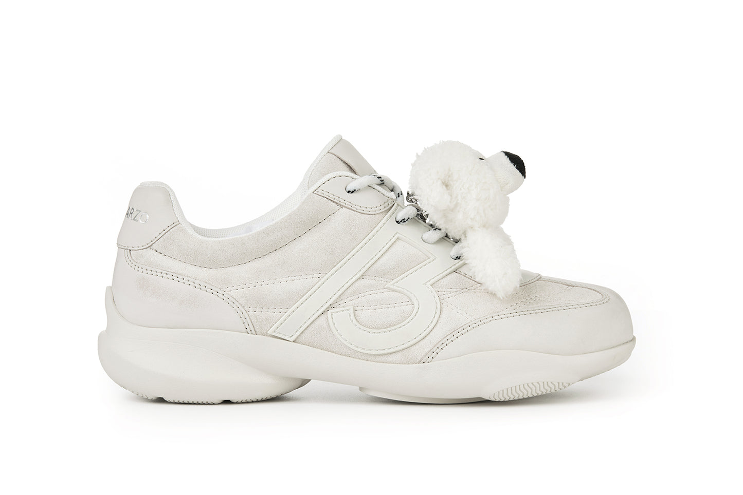 13DE MARZO Bear Vintage Racing Sneaker White