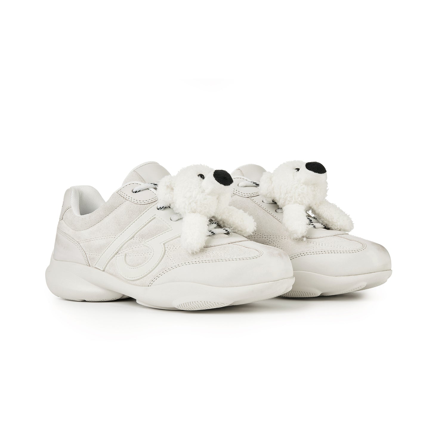 13DE MARZO Bear Vintage Racing Sneaker White