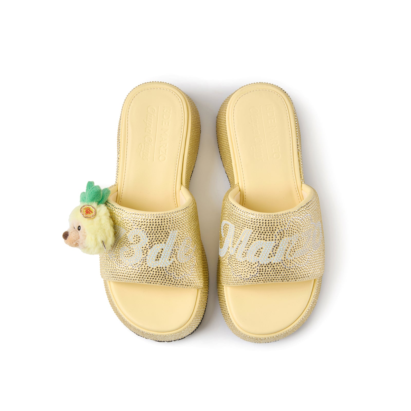 13DE MARZO Crystal-Embellished Slippers Yellow - 13DE MARZO
