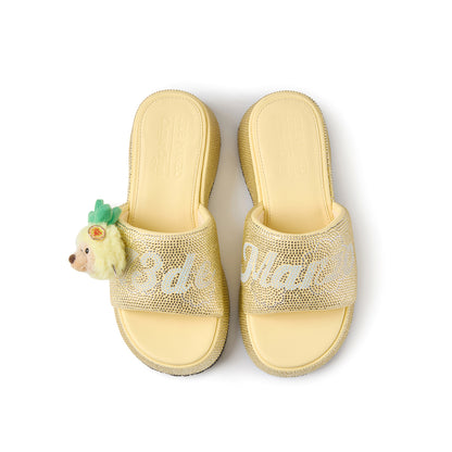 13DE MARZO Crystal-Embellished Slippers Yellow - 13DE MARZO