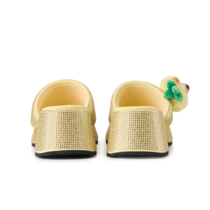 13DE MARZO Crystal-Embellished Slippers Yellow - 13DE MARZO