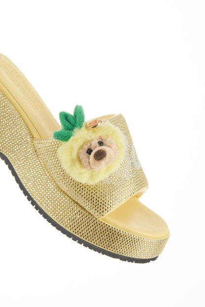 13DE MARZO Crystal-Embellished Slippers Yellow - 13DE MARZO