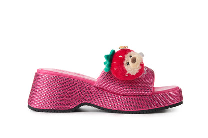13DE MARZO Crystal-Embellished Slippers Rose Red - 13DE MARZO