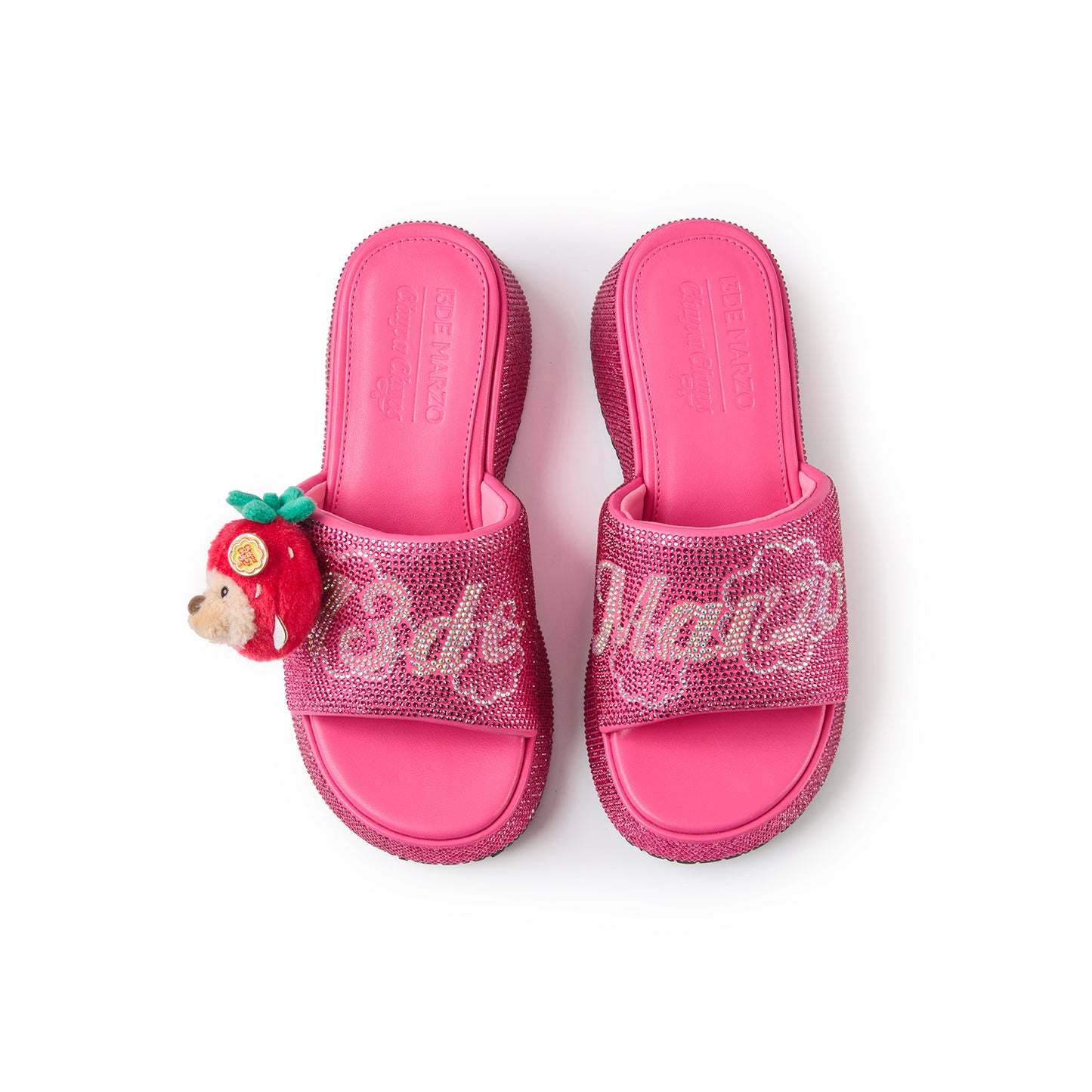 13DE MARZO Crystal-Embellished Slippers Rose Red - 13DE MARZO