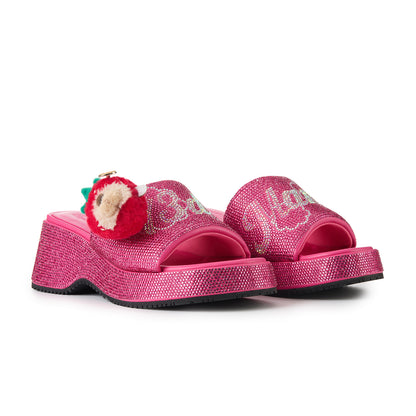 13DE MARZO Crystal-Embellished Slippers Rose Red - 13DE MARZO