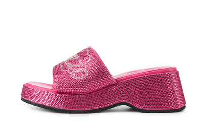 13DE MARZO Crystal-Embellished Slippers Rose Red - 13DE MARZO