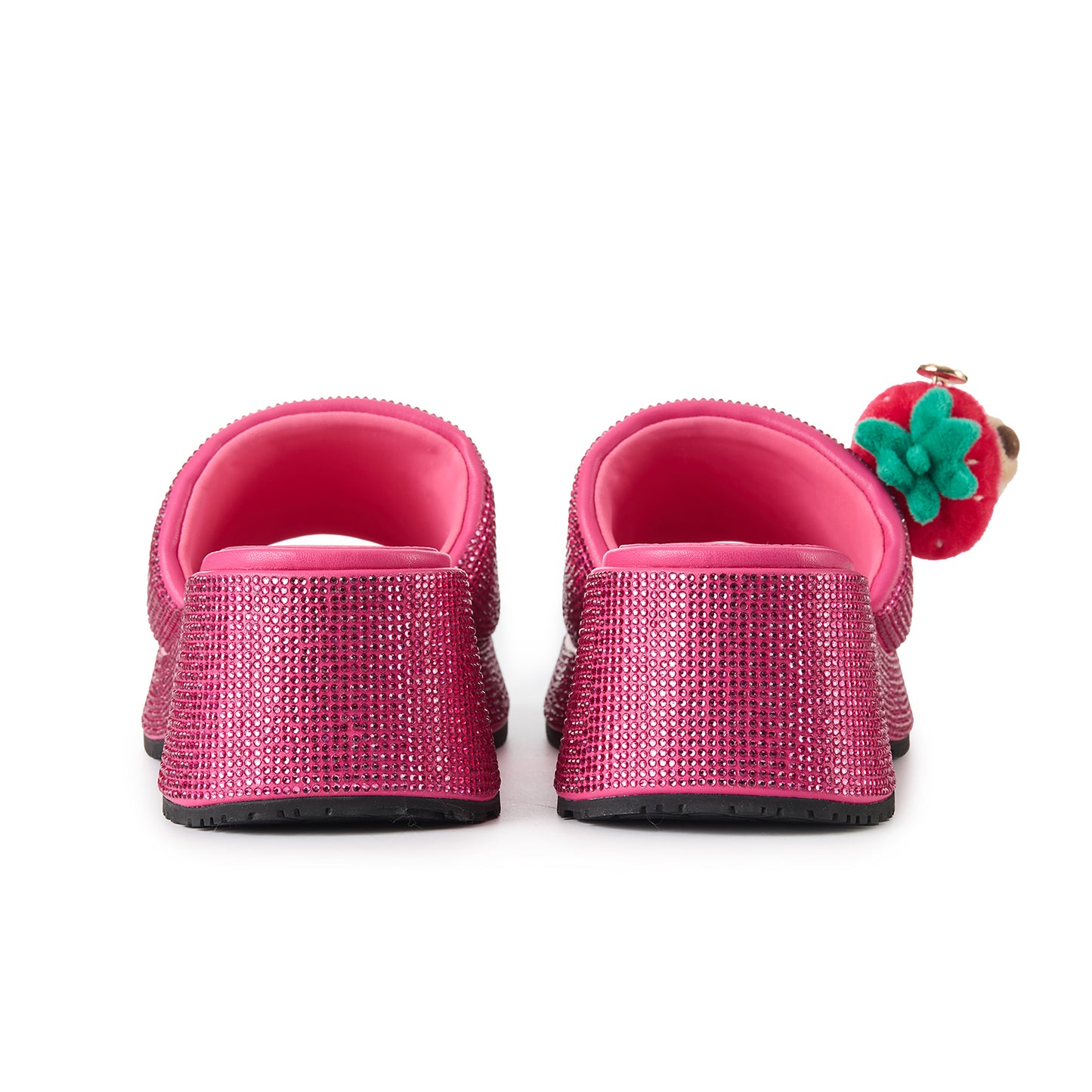 13DE MARZO Crystal-Embellished Slippers Rose Red - 13DE MARZO