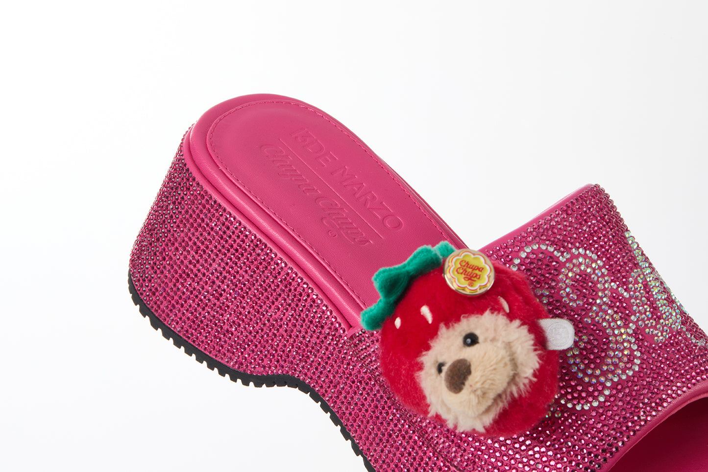 13DE MARZO Crystal-Embellished Slippers Rose Red - 13DE MARZO