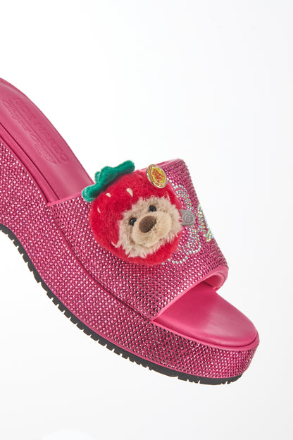 13DE MARZO Crystal-Embellished Slippers Rose Red - 13DE MARZO
