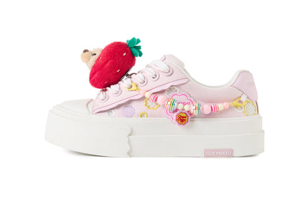 13DE MARZO Candy Bear Canvas Shoes Pink - 13DE MARZO