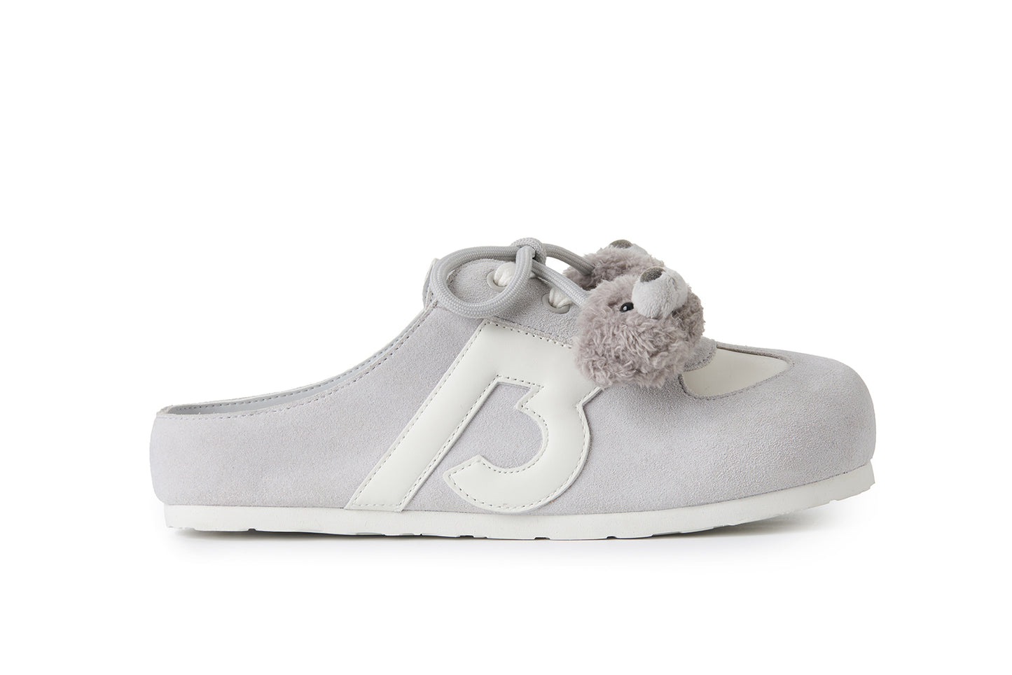 13DE MARZO Plush Bear Mules Grey - 13DE MARZO