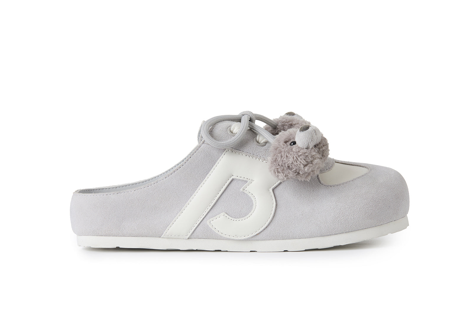 13DE MARZO Plush Bear Mules Grey - 13DE MARZO