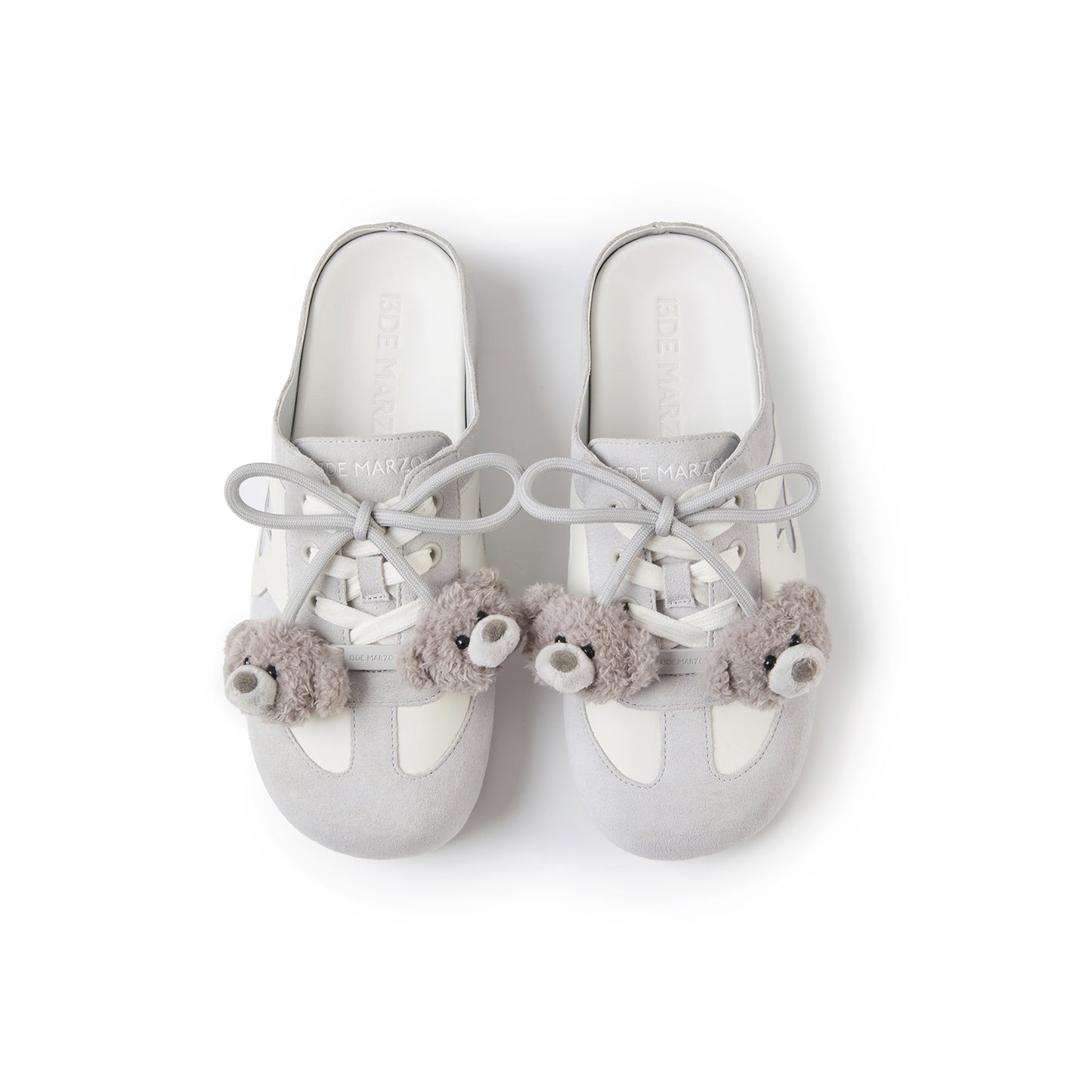13DE MARZO Plush Bear Mules Grey - 13DE MARZO