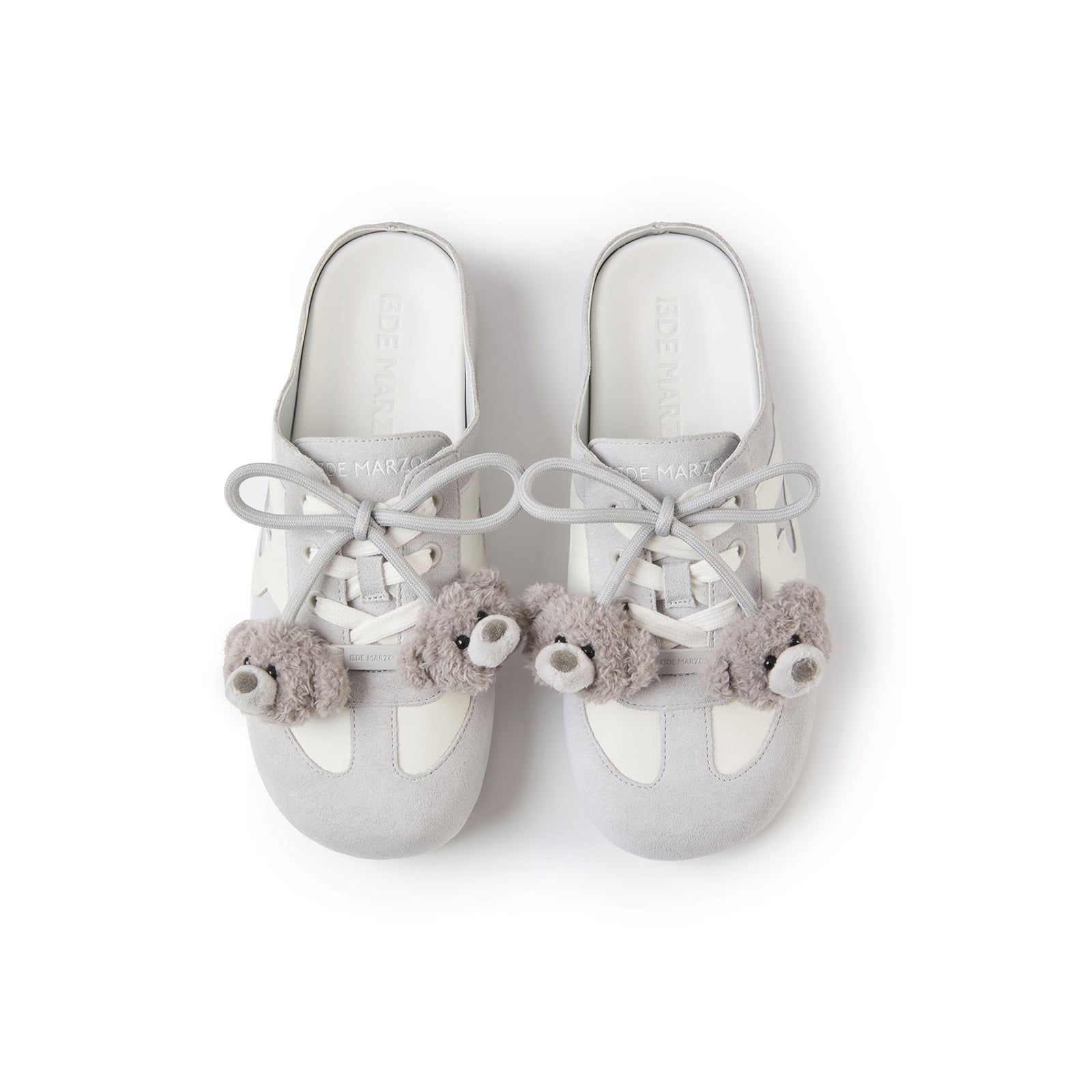 13DE MARZO Plush Bear Mules Grey - 13DE MARZO