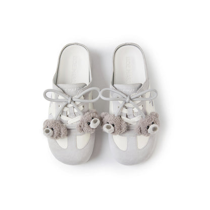 13DE MARZO Plush Bear Mules Grey - 13DE MARZO