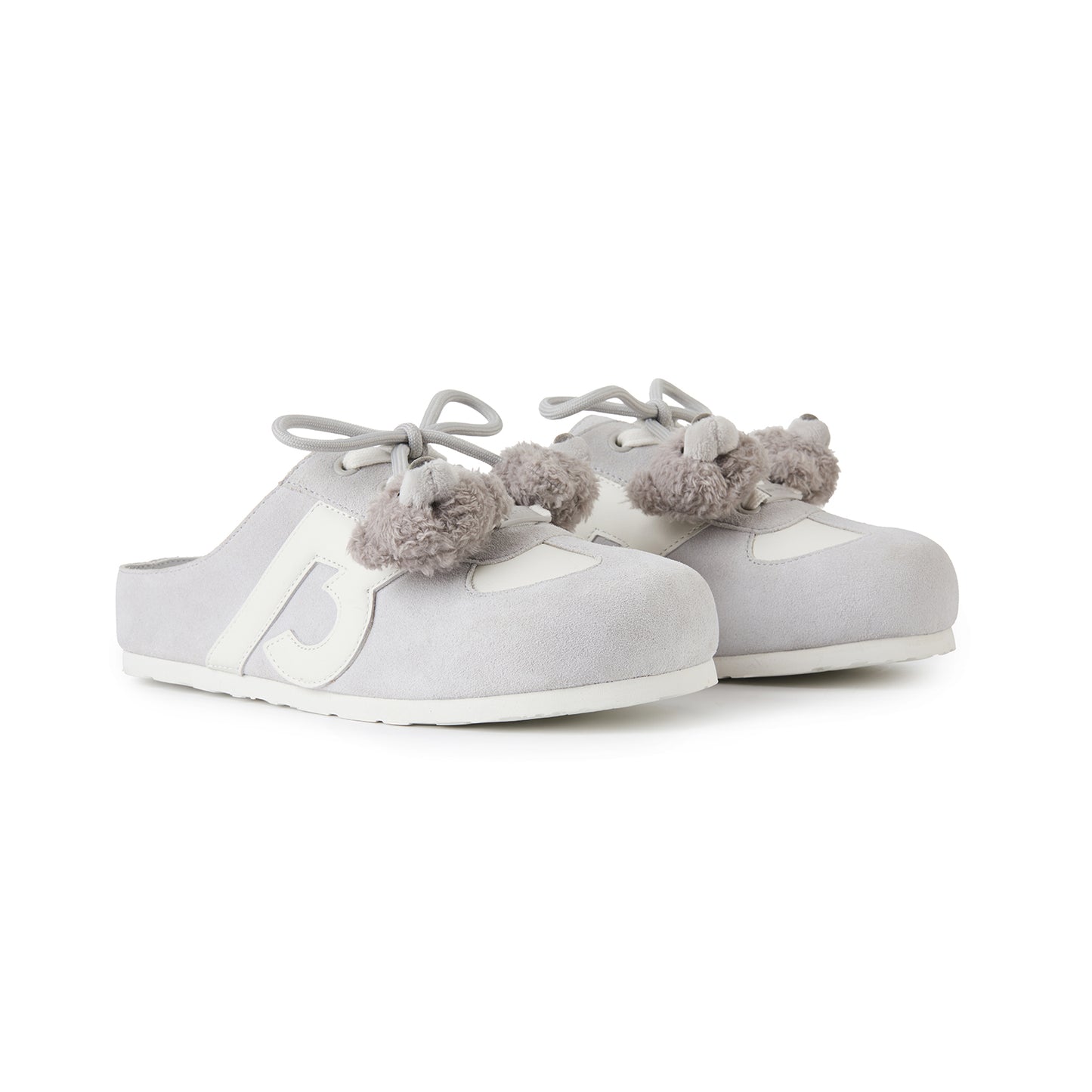 13DE MARZO Plush Bear Mules Grey - 13DE MARZO