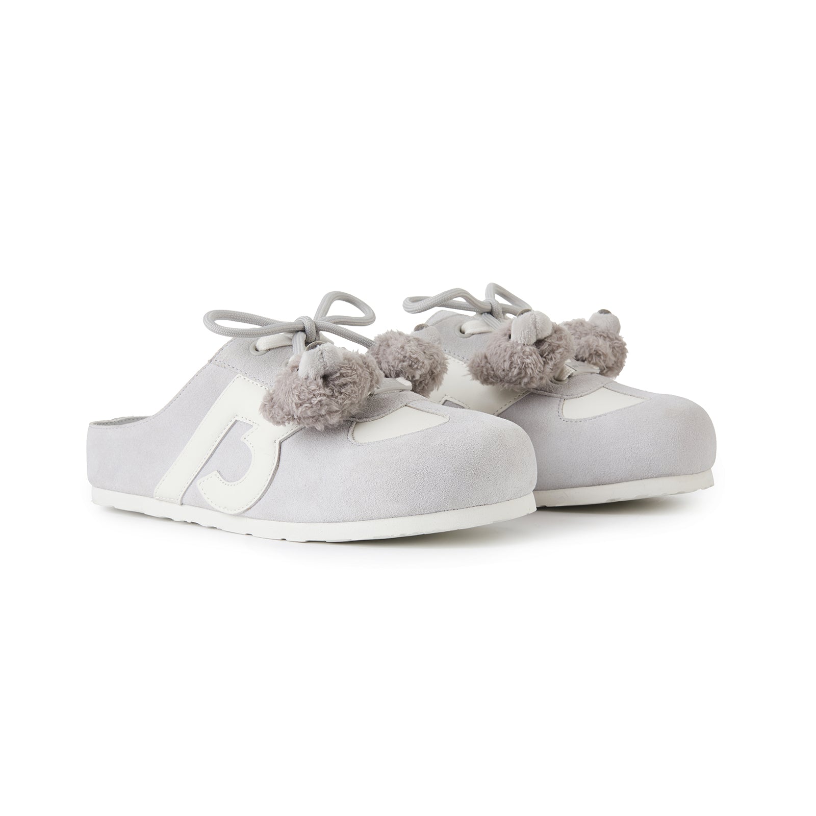 13DE MARZO Plush Bear Mules Grey - 13DE MARZO